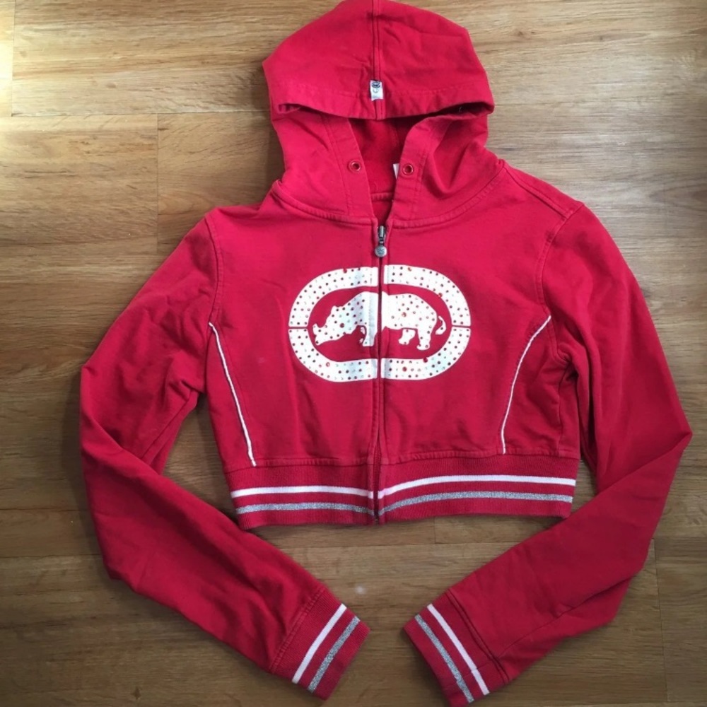 Ecko Red Cropped Hoodie